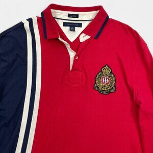 Tommy Hilfiger  Vintage 1990's New York Crest Long Sleeve Rugby Shirt Men's XL
